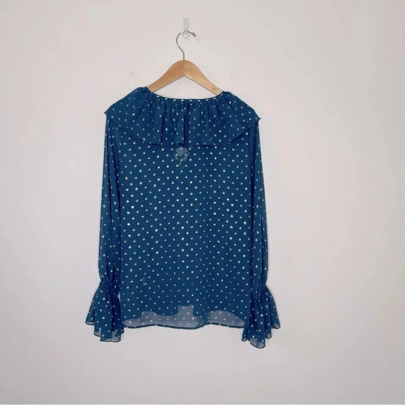 Show me your MUMU Elton Top in Gold Dots lace up bell sleeves whimsygoth - Picture 9 of 12